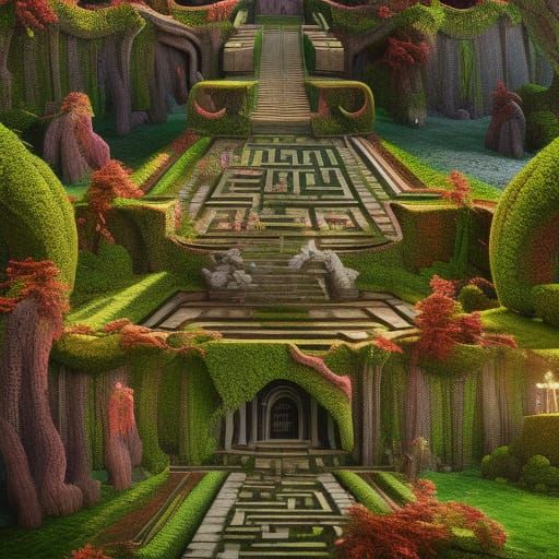 Demonic Hedge Maze: Fantasy Concept Art