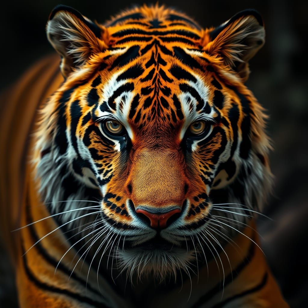 Hyperrealistic Bengal Tiger Portrait in High Definition