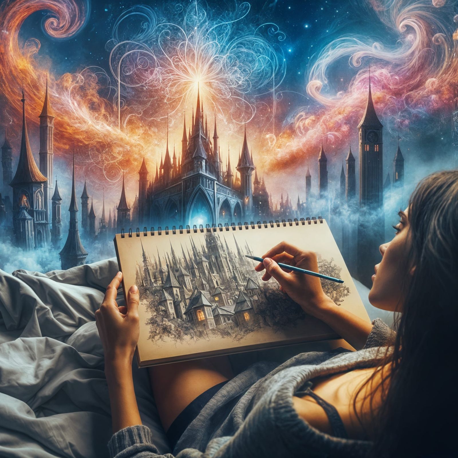 Magical Cityscape Sketch Comes Alive