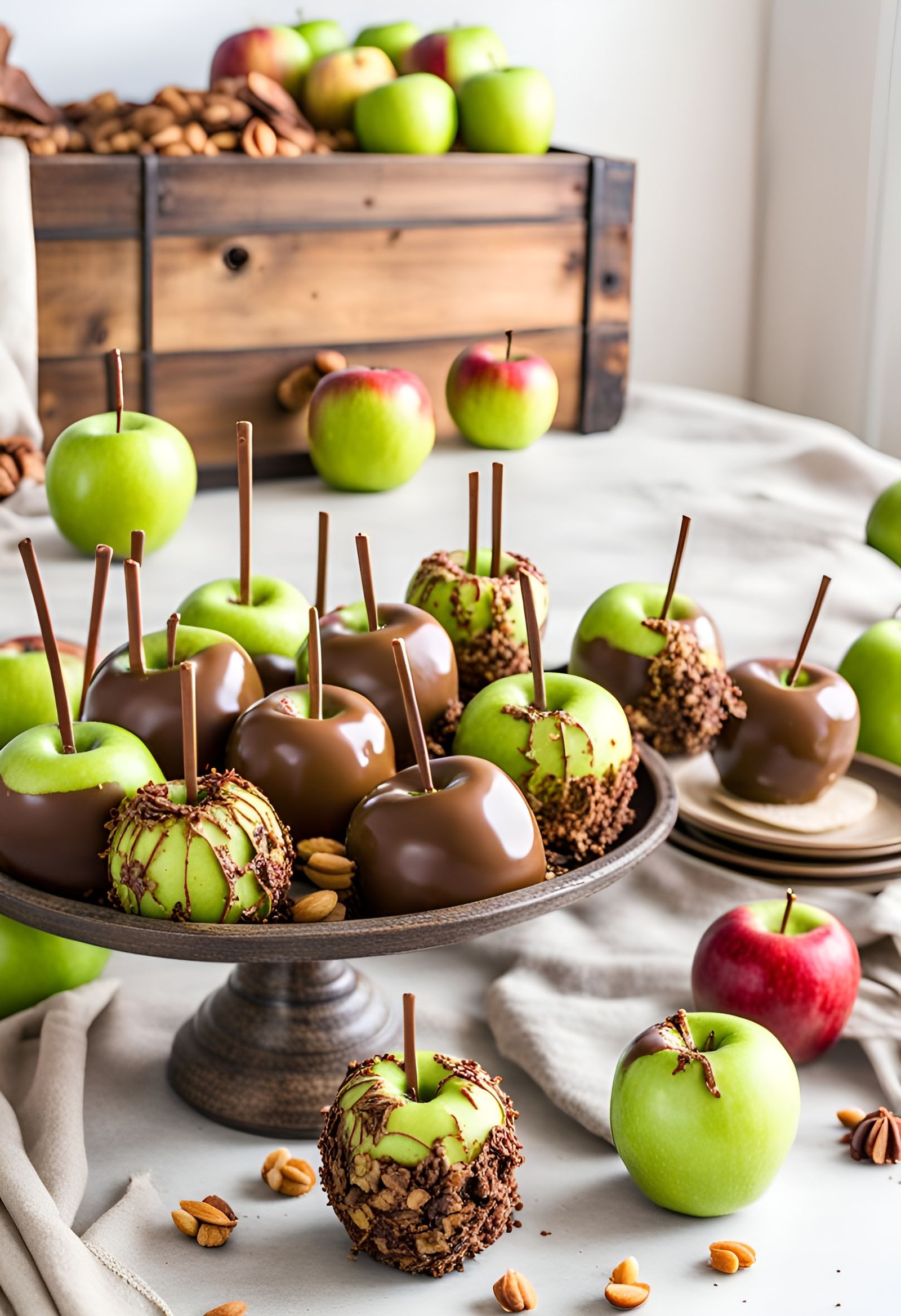 Candy apples or Caramel Apples challenge 🍎

https://nightcafe.art/studio?join=tAMXB

Gourmet Chocolate,  caramel green ...