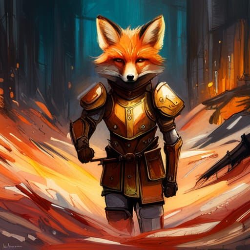 Armored Fox Warrior in Lava Swamp