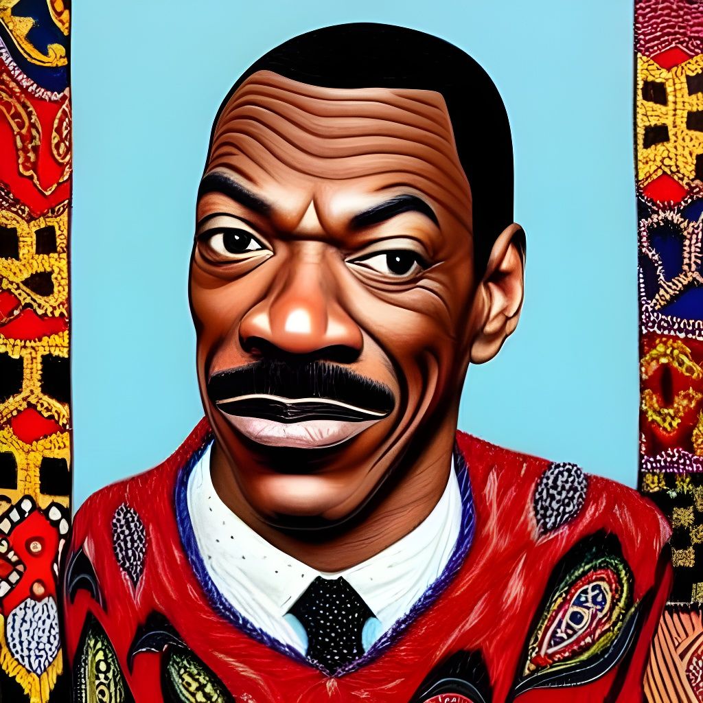 Eddie Murphy Sour Face: Folk Art Portrait