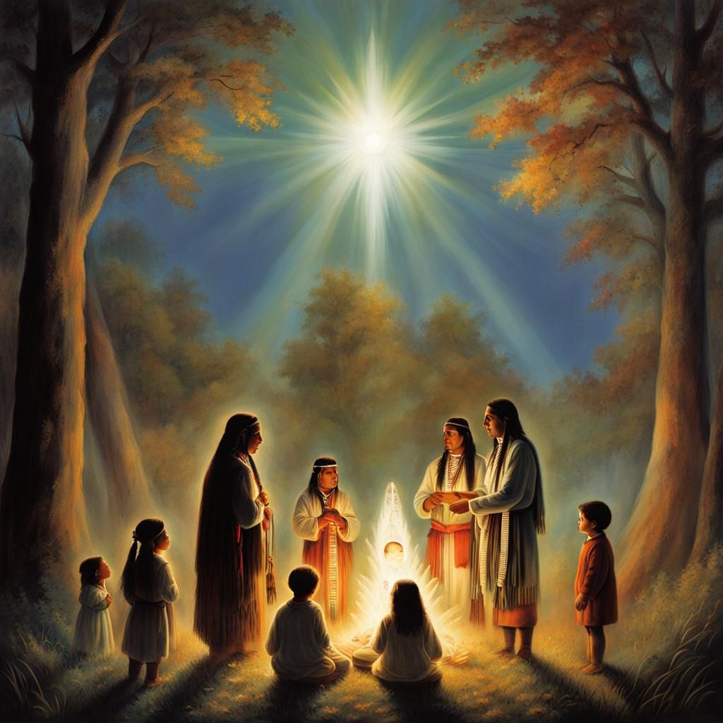 Ethereal Spirit Family Protecting Child