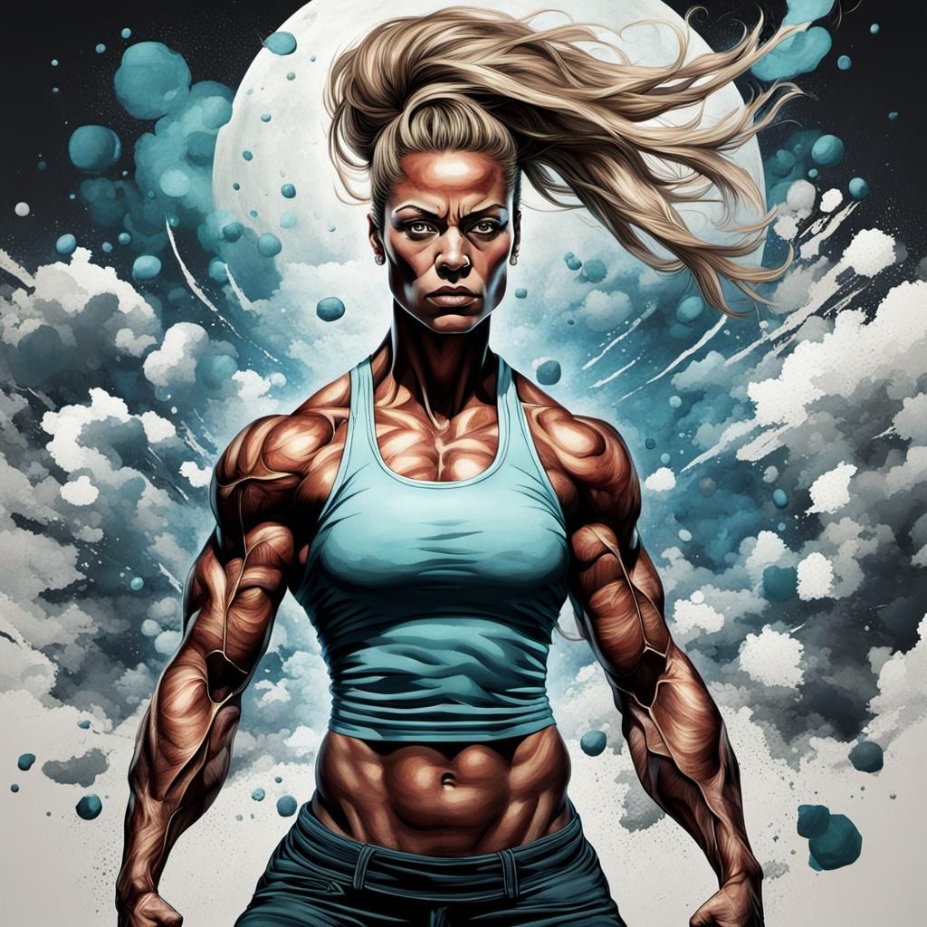 Surrealist Fusion: A Powerful Woman's Portrait