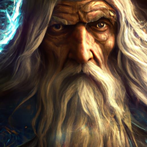 Gandalf Portrait in Hyperdetailed Digital Art Style