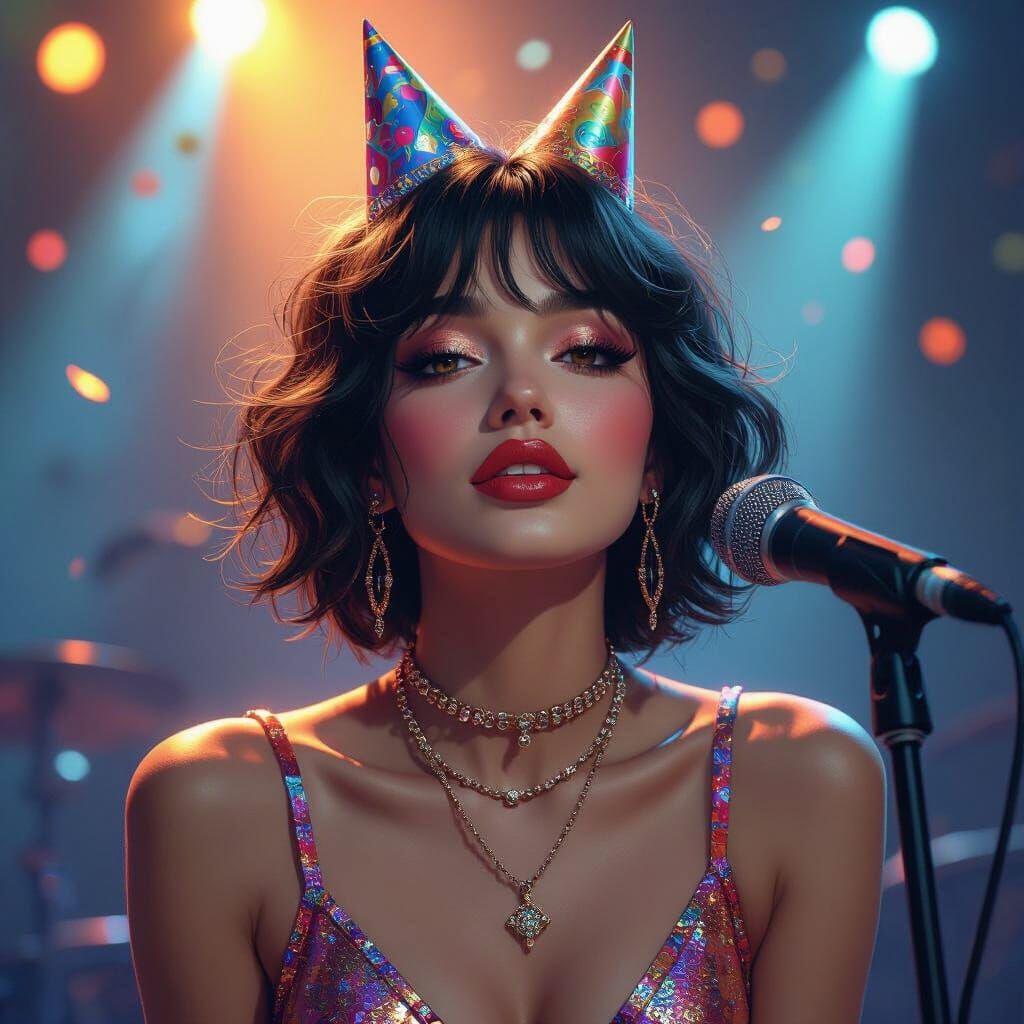 Vibrant Concert Birthday Party Portrait