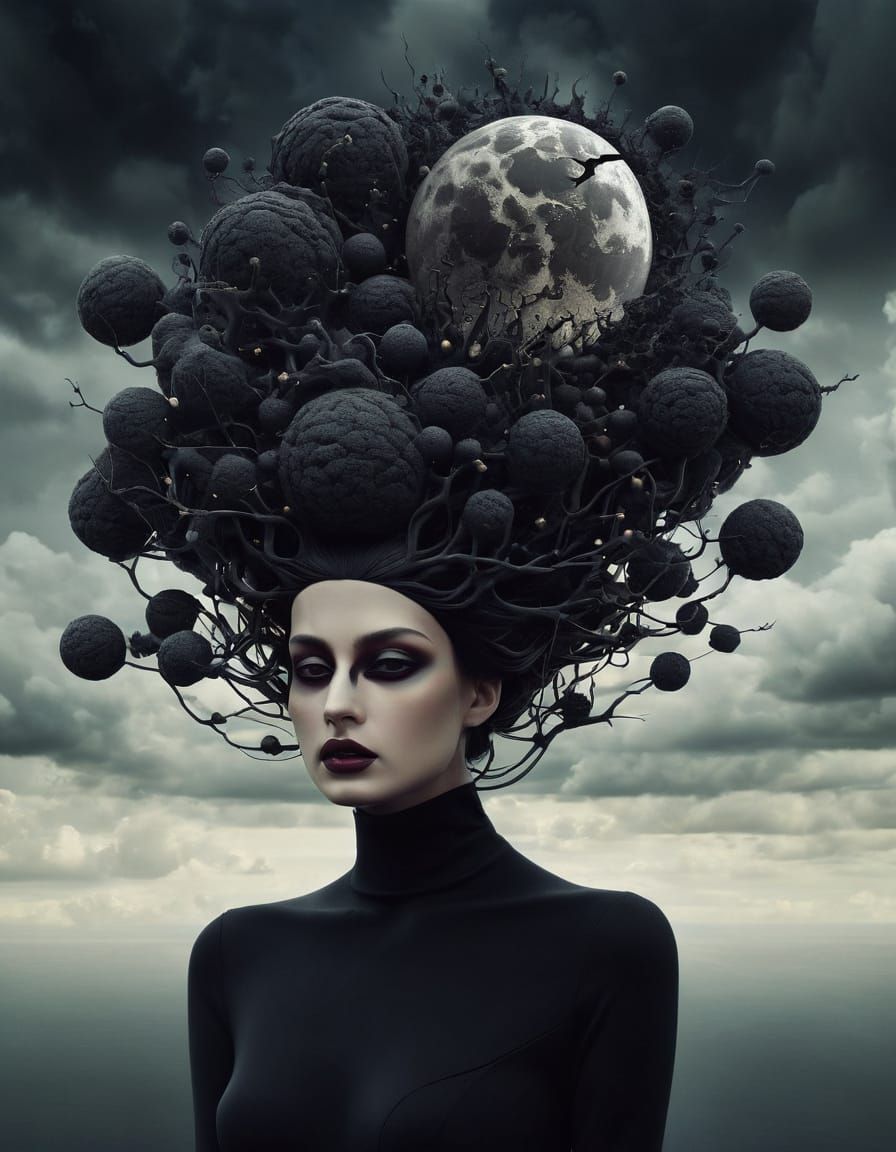 Surreal Dark Moonscape