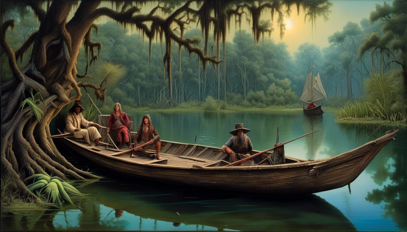 Bayou Fantasy Trompe L'oeil Painting