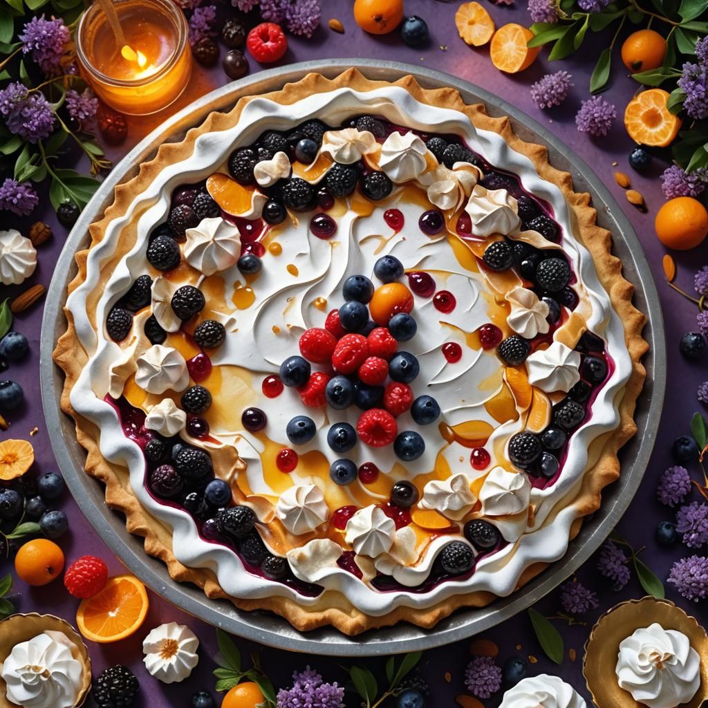 Fantastical Meringue Pie Baked Over Open Flame