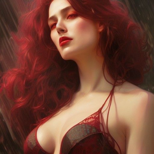 Scarlet Witch Portrait in Hyperdetailed Style