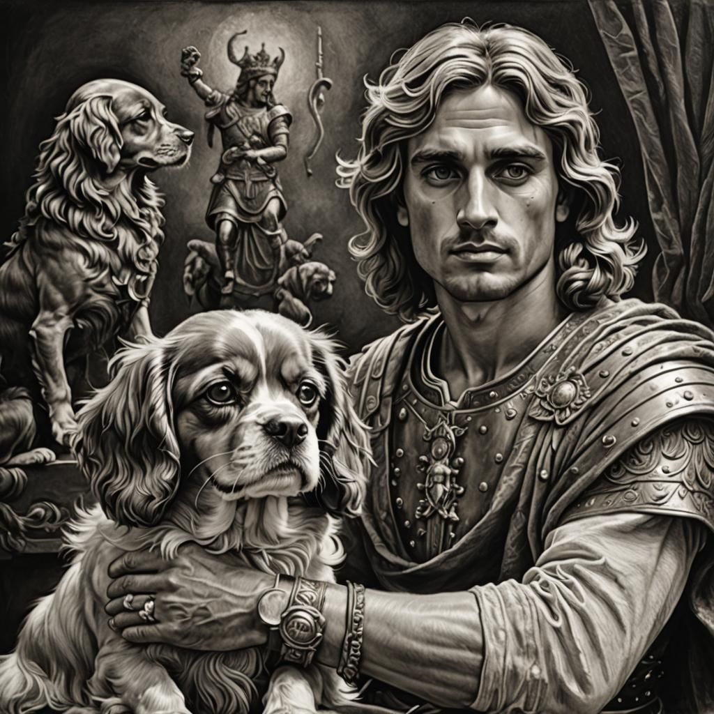 Alexander the Great and his Cavalier King Charles Spaniel