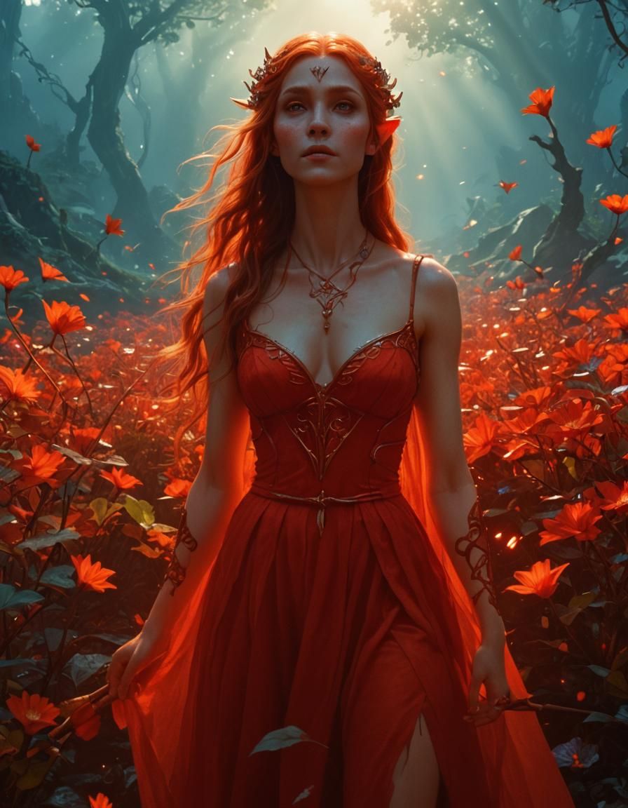 Detailed Elf Fairy in Dramatic Lighting