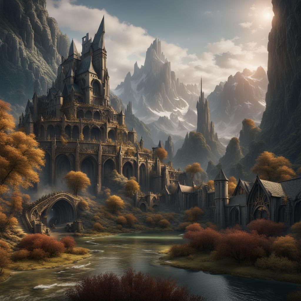 Detailed Lord of the Rings Matte Painting