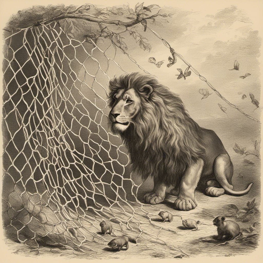 Fable: The lion and the mouse, Jean de La Fontaine