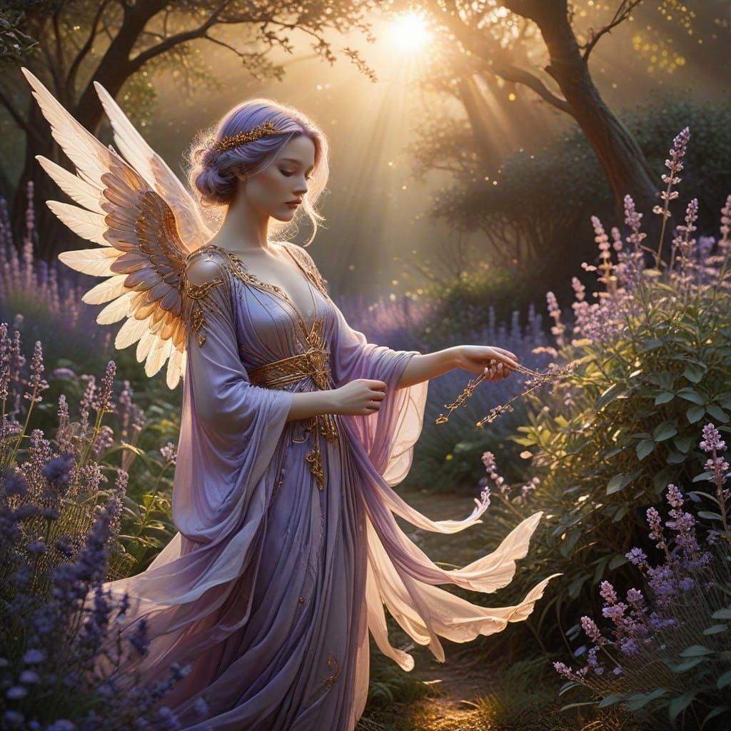 Celestial Angels in a Luminous Landscape