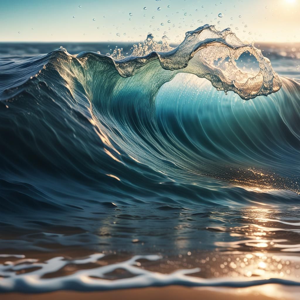 Hyperrealistic Water Wave Splash Art