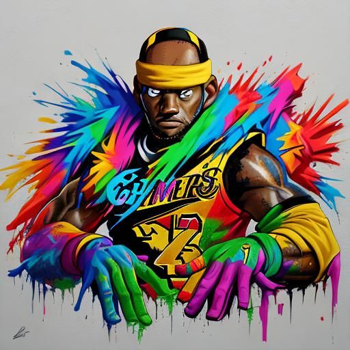 LeBron James Graffiti Art in Splash Style