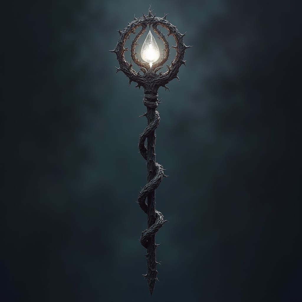 Majestic Wizard Staff with Silver Light Core