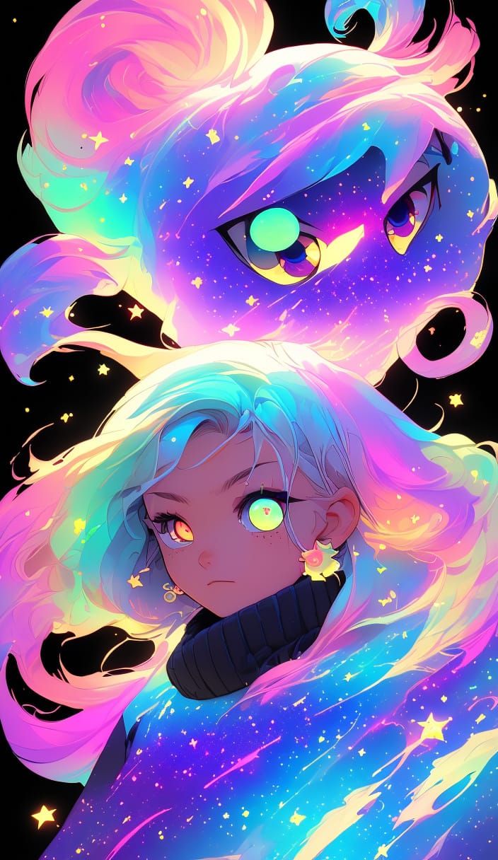 Surreal Chibi Space Animal in Vibrant, Dreamlike 3D Anime Ar...