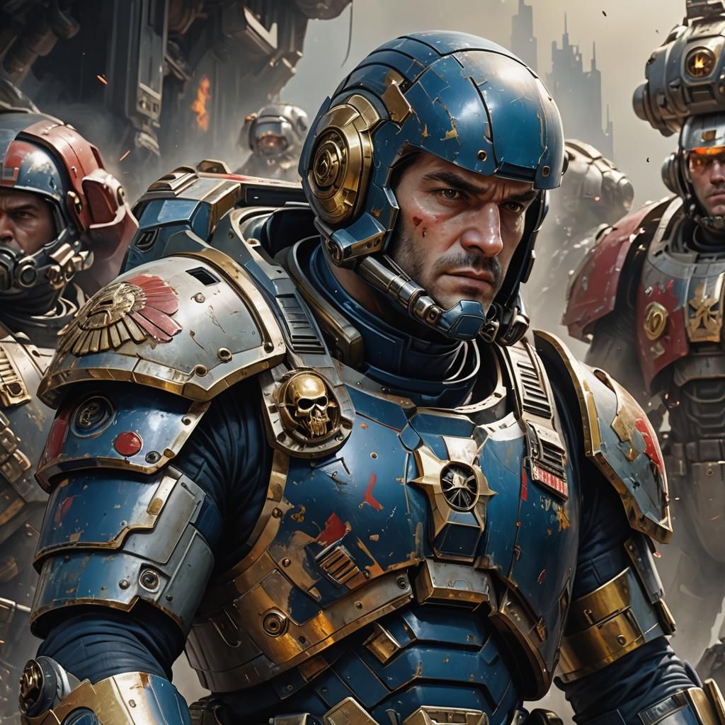 Space Marine Portrait in Painterly Style