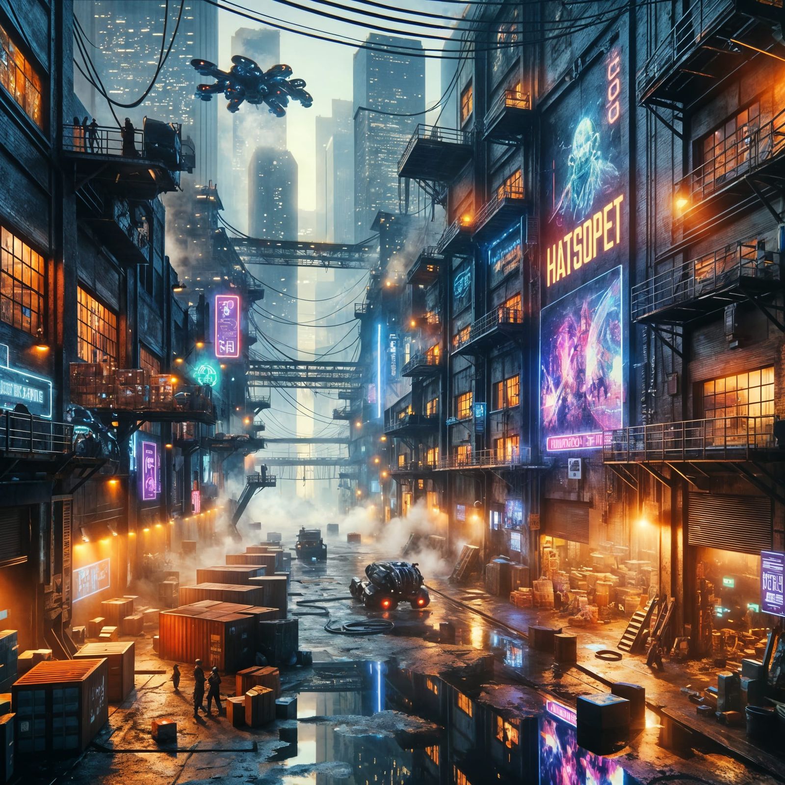 Cyberpunk New Orleans: Gritty Future Cityscape