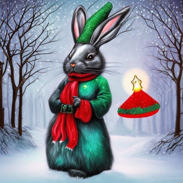 Merry Christmas rabbit