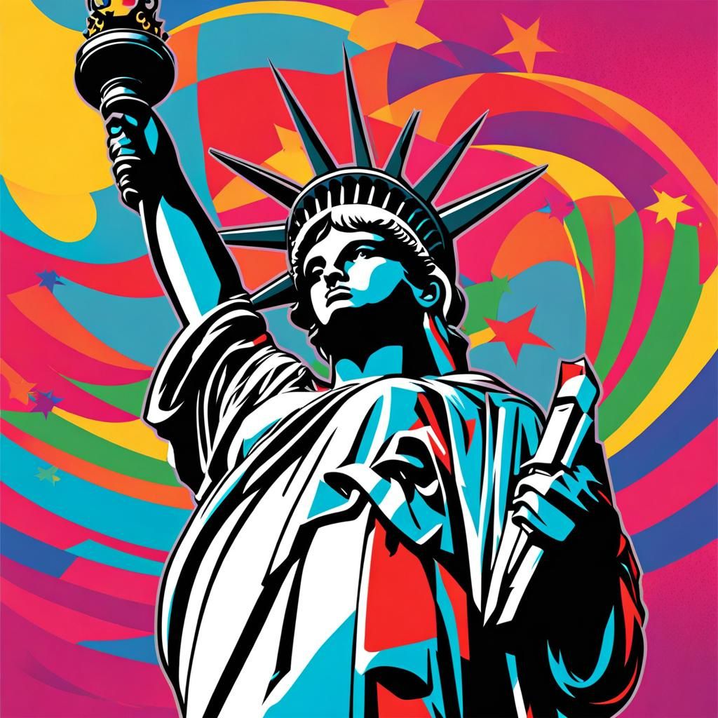 Statue of Liberty in Pop Art Style