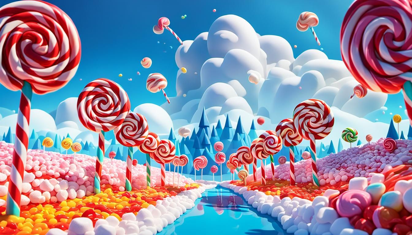 Candy World: Lollipop Trees and Chocolate Rivers