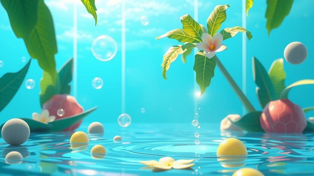 Frutiger Aero Tropical Scene in Unreal Engine 5