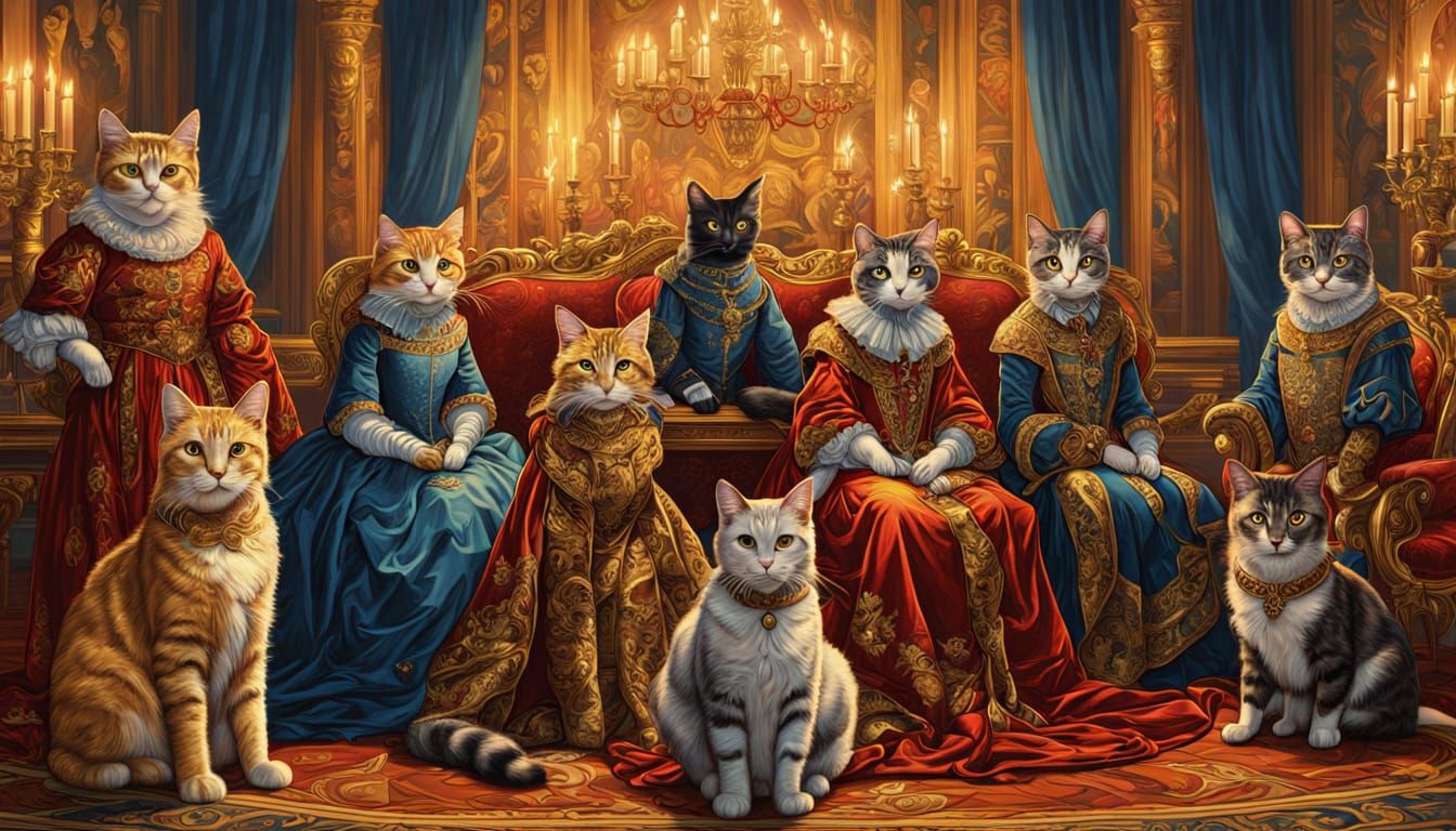 Feline Aristocracy in Grand Opulence