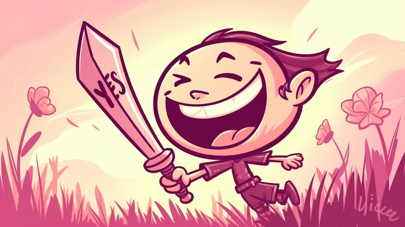 Exuberant Springtime Joy in Cartoon Style