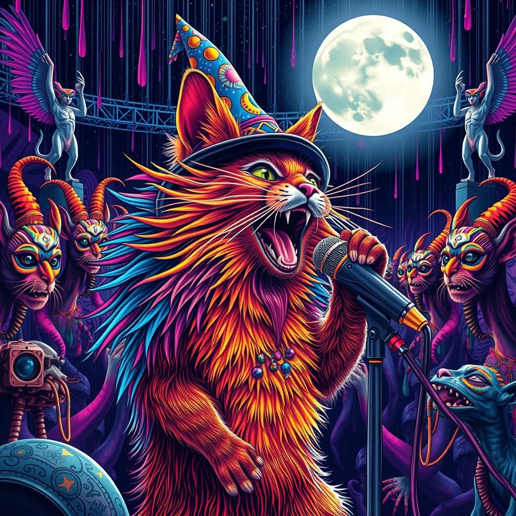 Psychedelic Sphinx Hippie Music Festival in 8k