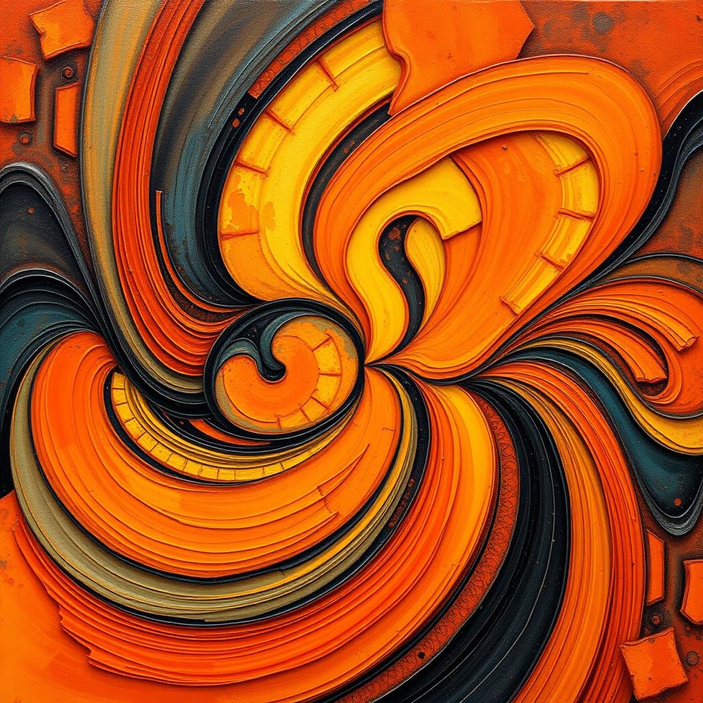 Vibrant Abstract Masterpiece in Gouache Style