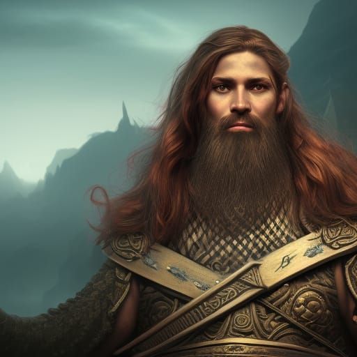 Detailed Painting of a Viking Man
