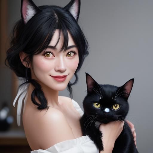 Adorable Jiji in Bakery Shop, Studio Ghibli Style