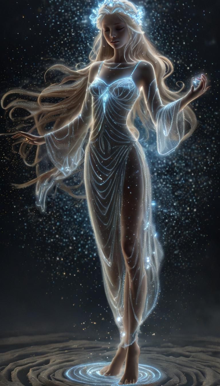 Ethereal Goddess in Glowing CGI Render