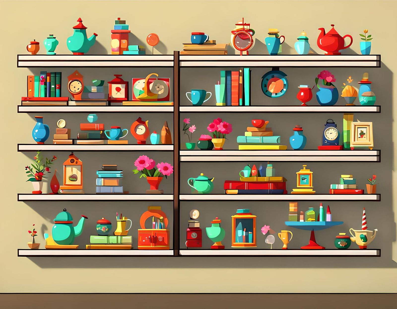 Shelves Filled with Trinkets Animation