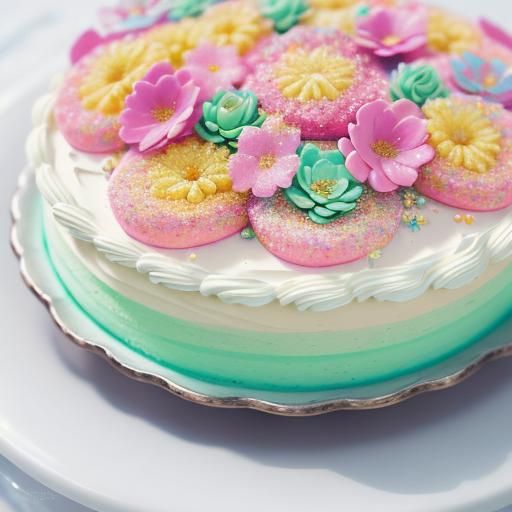 Hyper-Realistic Cake Cream Flowers in Pastel Colors