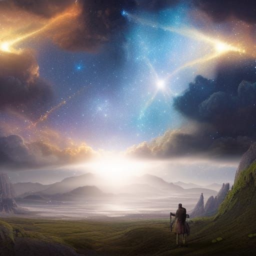 Epic Starry Sky Digital Matte Painting