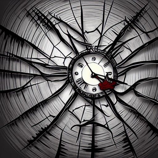 Spider Clock Art in Burtonesque Style