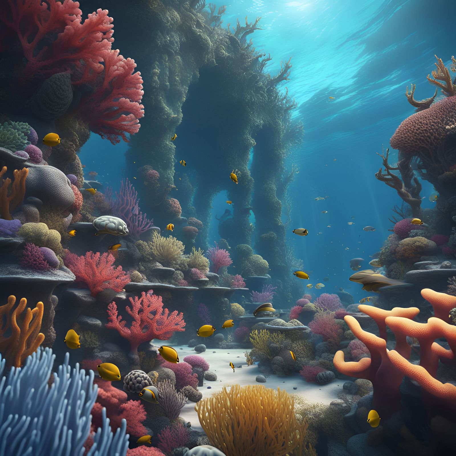 Vibrant Coral Reef Scene in Unreal Engine 5