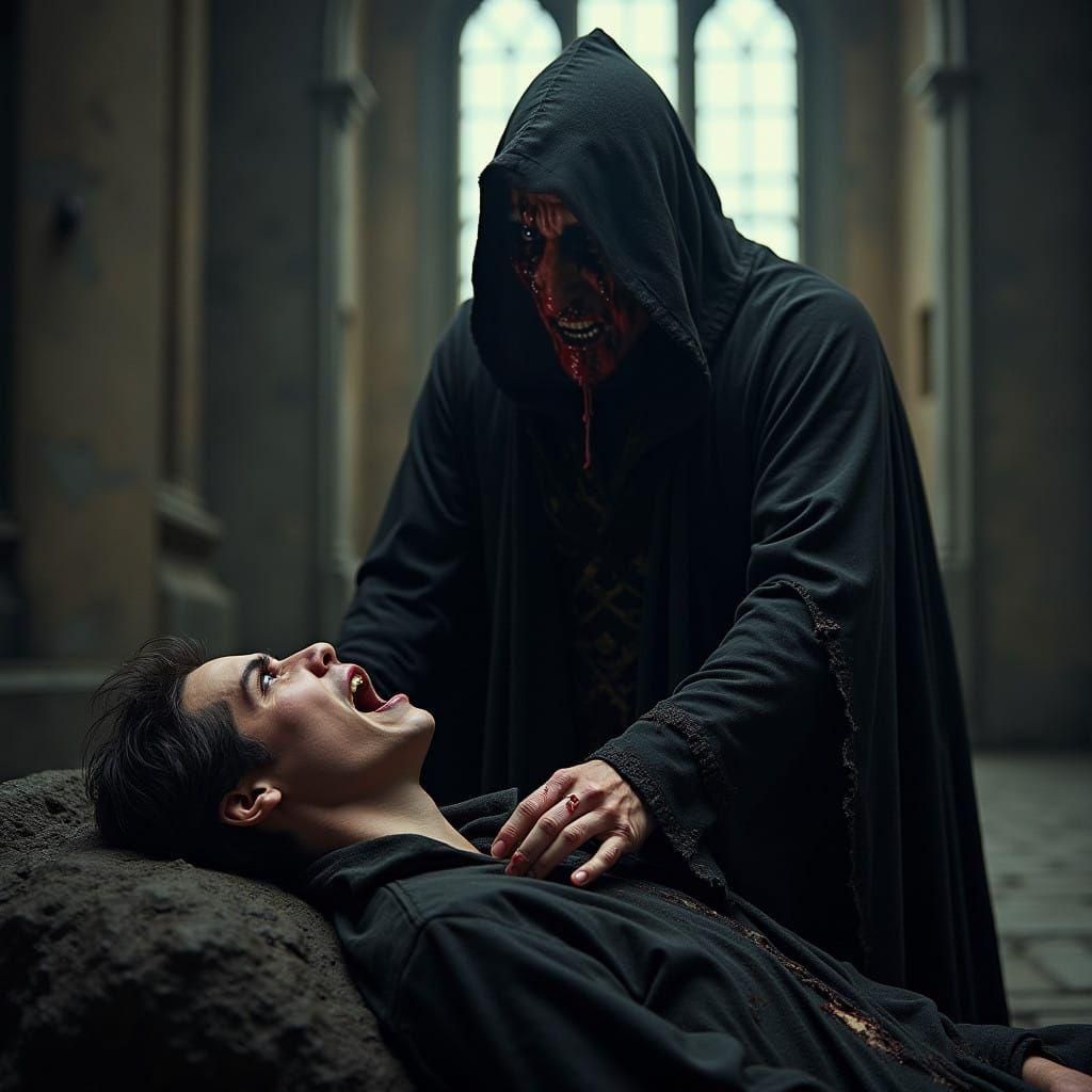 Dark Wizard Casts Spell on Innocent Victim in Cinematic Styl...