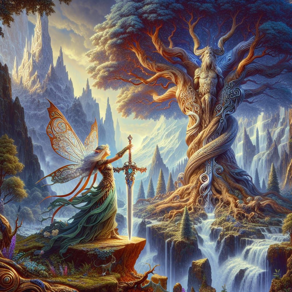 Fairy Safeguarding the Sword of Mana