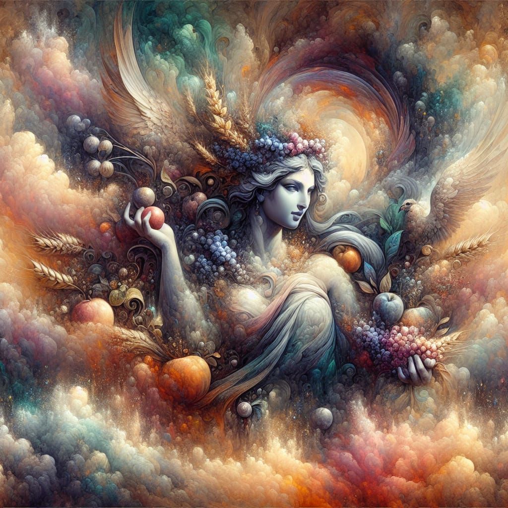 Demeter: Goddess of Agriculture, Fertility in Matte Painting