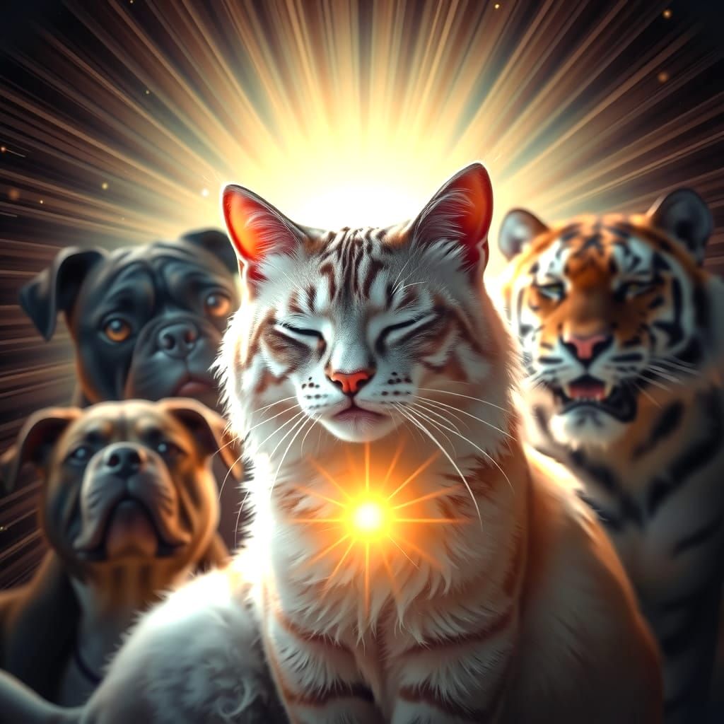 Mystical Cat in Heavenly Aura