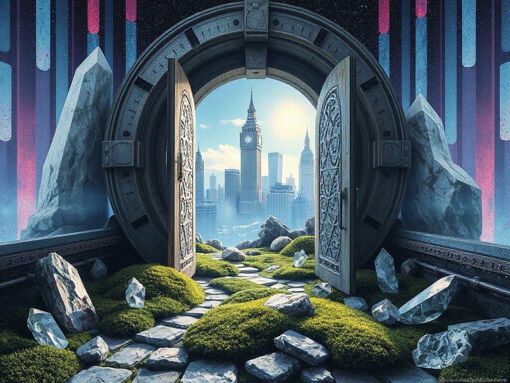 Futuristic Gateway to a Mystical Cityscape