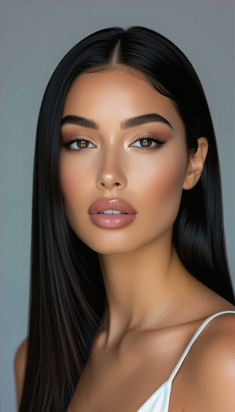 Sophisticated Studio Portrait of Latina Model