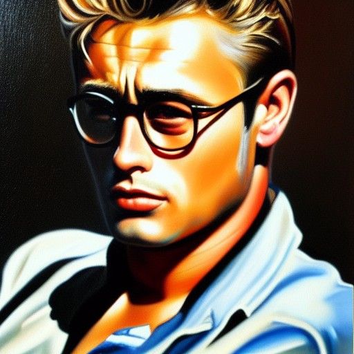 James Dean Portrait in Oil Paint