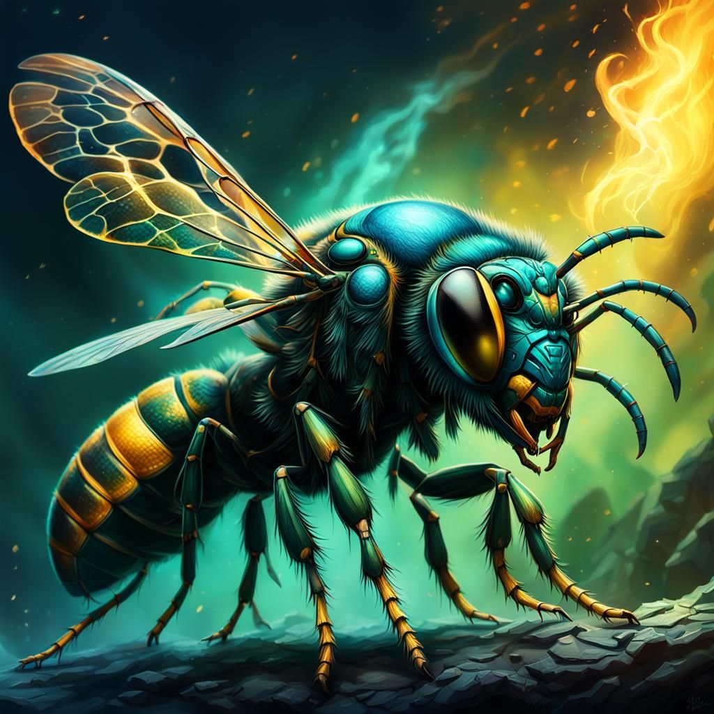 Dark Fantasy Wasp: Iridescent Horror