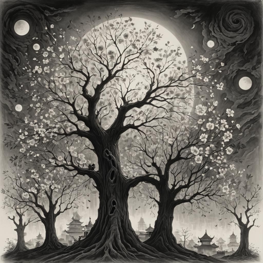 Monochrome Portrait of a Catrina-Inspired Woman